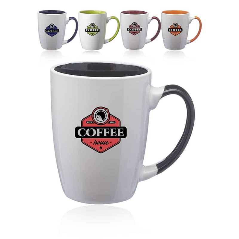 12 oz JAVA Challenger Mug Two Tone - White Out - Vibrant Color In