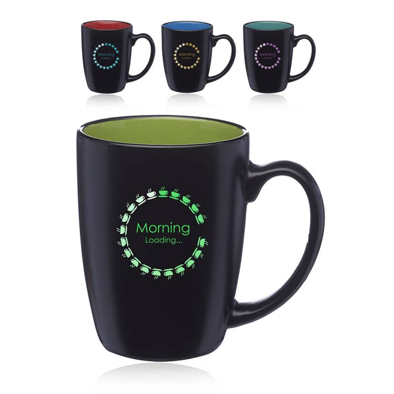 12 oz JAVA Challenger Mug Two Tone - Black Out - Vibrant Color In