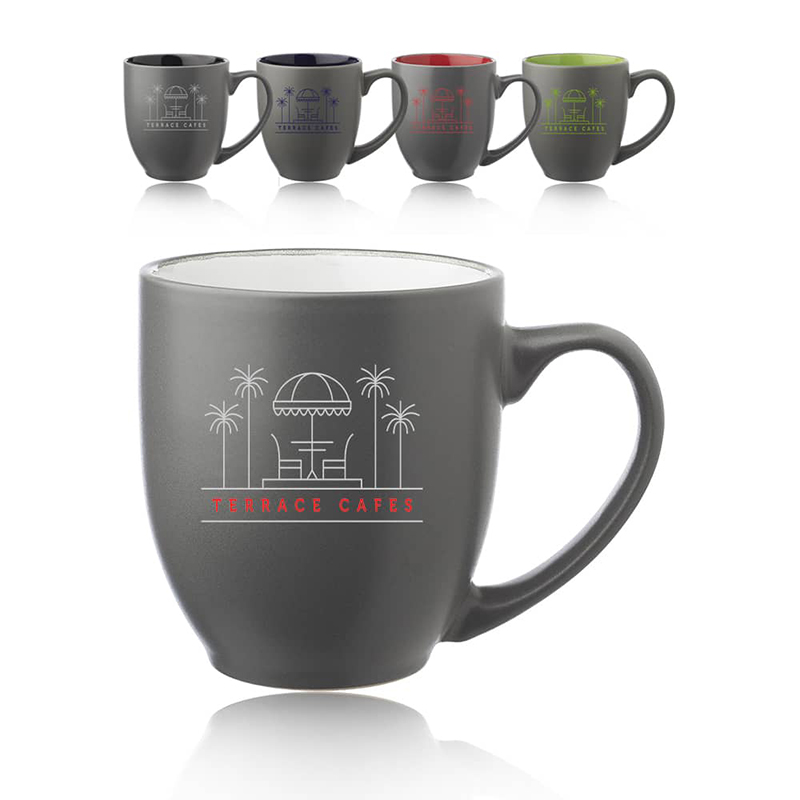 16 OZ Gray out Two Tone POP Bistro with Colored Interior