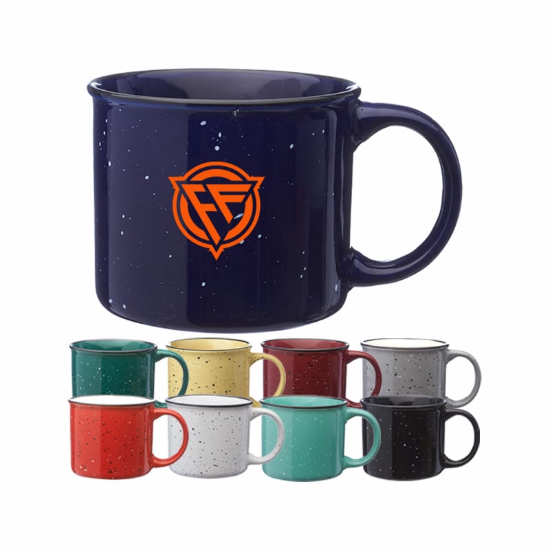 13 oz Ceramic Tin Cup Style Western Campfire Mug