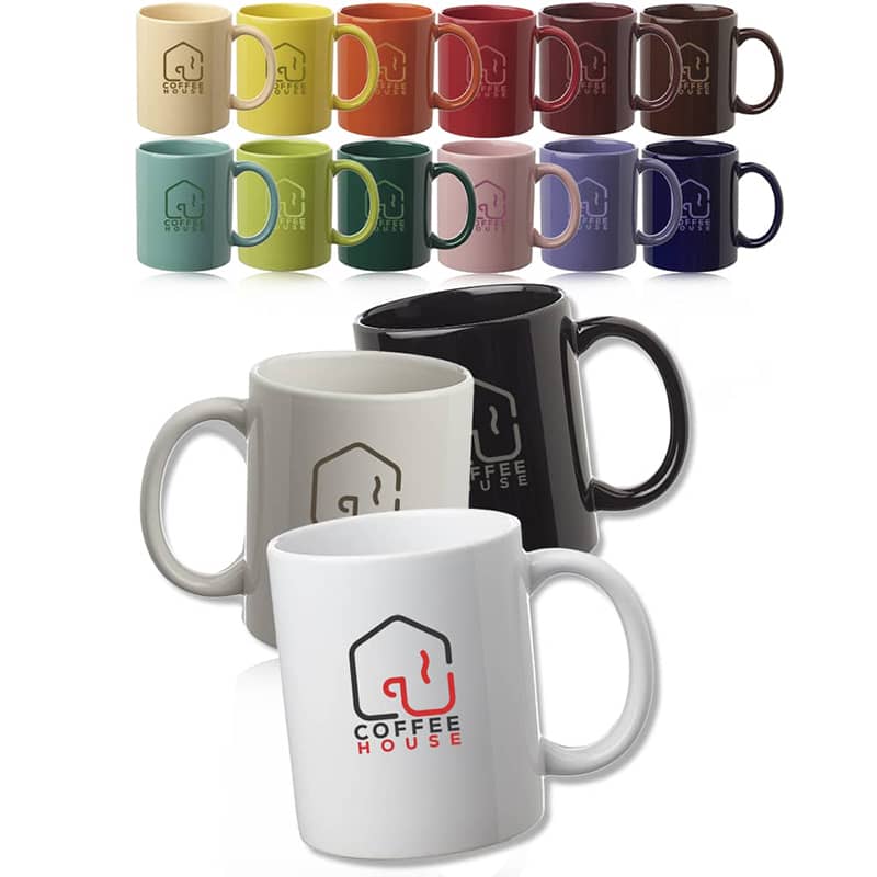 11 oz Traditional C-Handle Promotional Ceramic Mug -