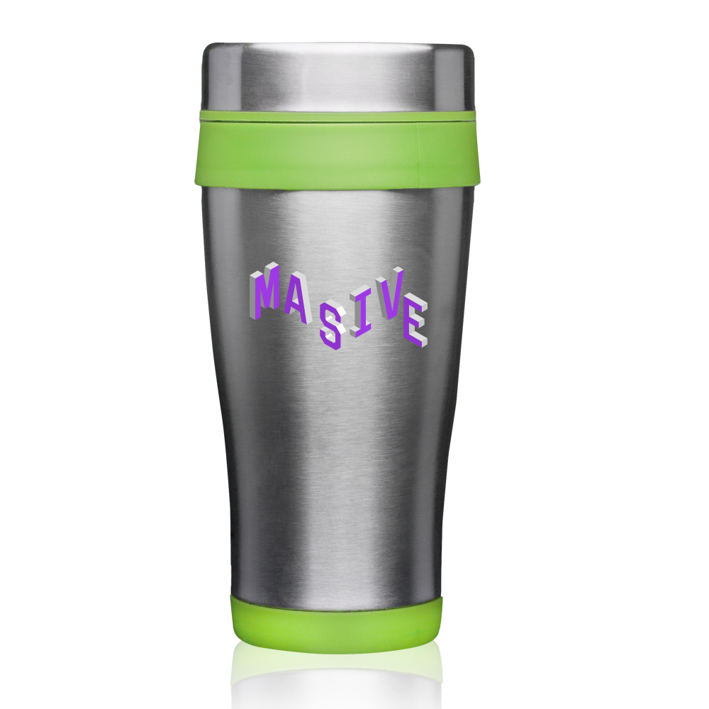 Custom 16 oz Formula One Insulated Travel Mug - Stainless steel out, Plastic Liner In 8 16 oz Formula One Insulated Travel Mug - Stainless steel out, Plastic Liner In - Image 8