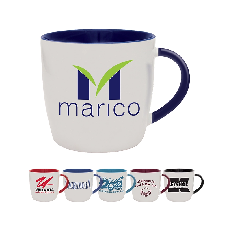 Festival Cafe Ceramic Mugs 13 oz, sturdy ceramic construction, perfect for imprinted logos and bulk event favors.