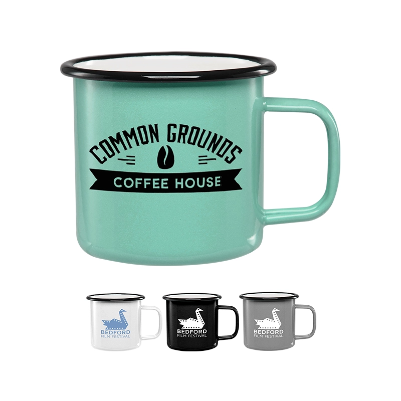 Custom 16 oz Metal Enamel Mug in bulk