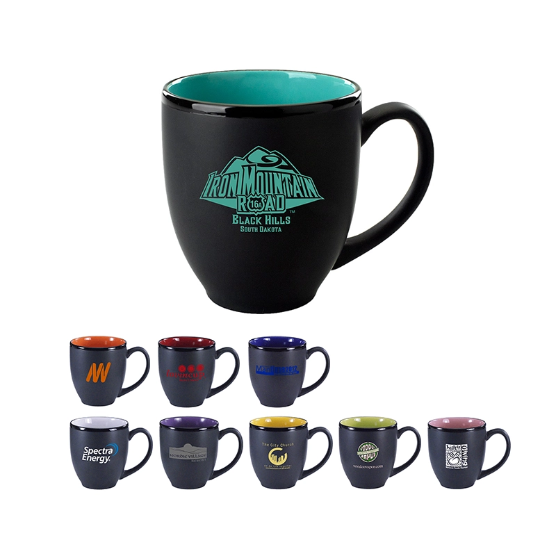 16 OZ Two Tone Bistro Matte Black Out - Bright Colored In